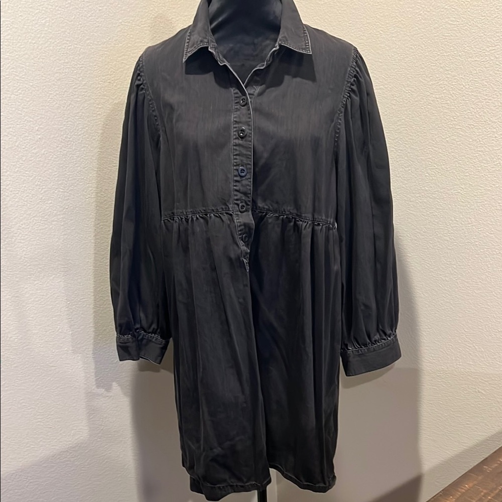 Madewell Charcoal Button-Up Shirt dress
